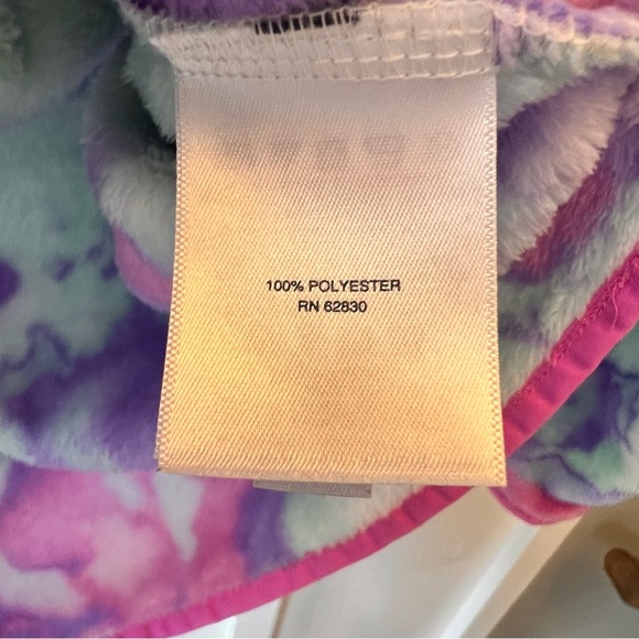Lands End Girls Hoodie Size Small 7 - 8 Pullover Pink Purple Blue Pocket Soft - Picture 5 of 6